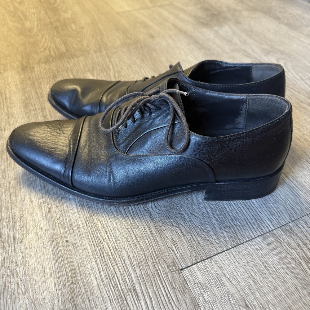 Bruno Magli Maioco Black Cap Toe Mens Dress Oxfords 8M Lace Up